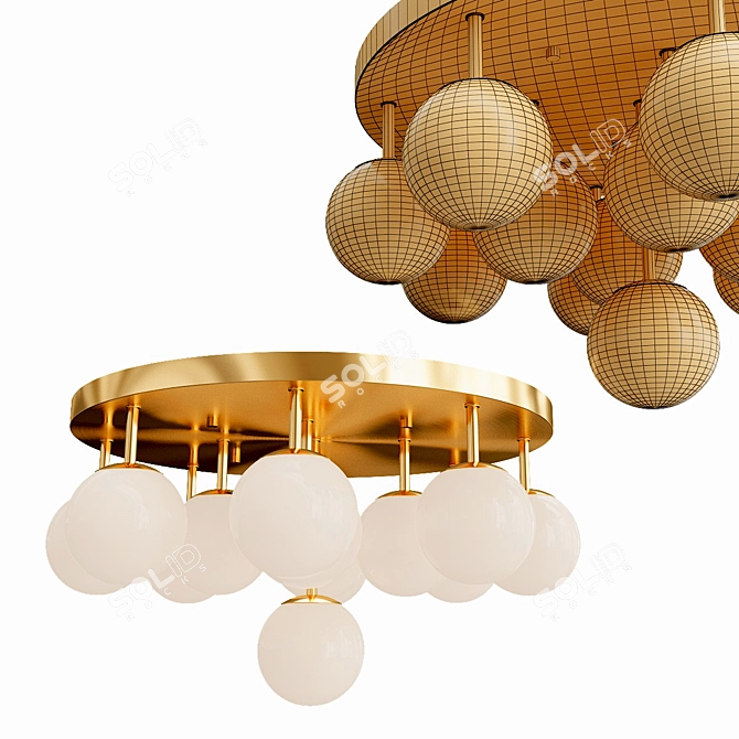Sleek Sphere Pendant Light 3D model image 2
