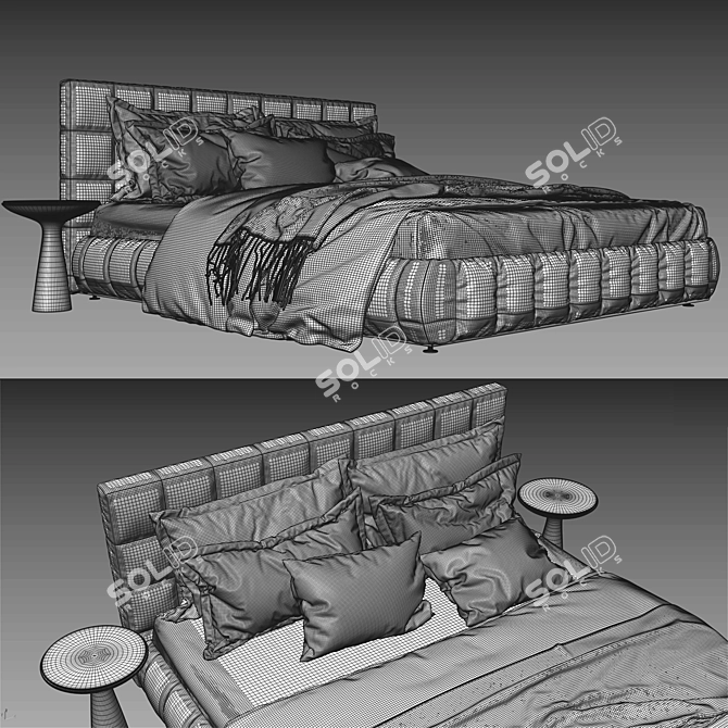 Luxury Sax Bed - Modern, UV Mapped 3D model image 5