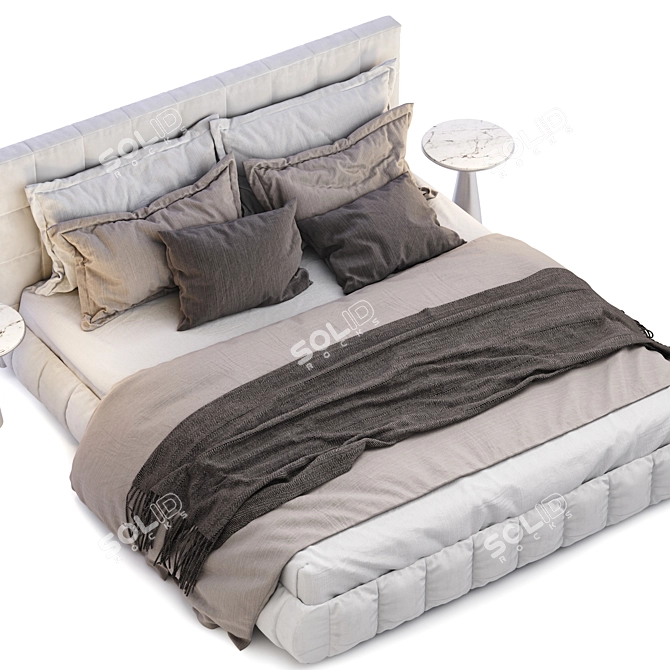 Luxury Sax Bed - Modern, UV Mapped 3D model image 8