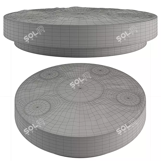 Circular Oak Dining Table 3D model image 3