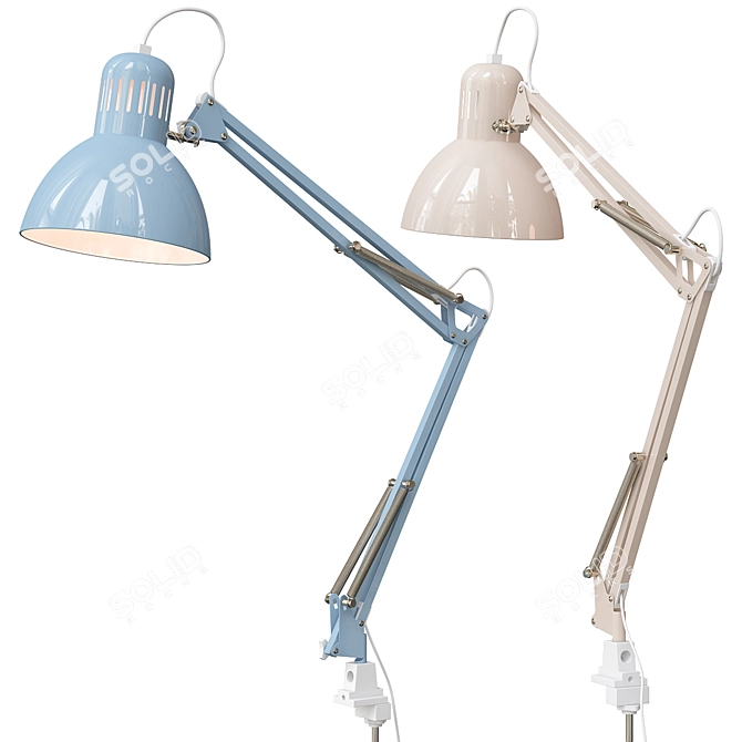 Tertial Blue-Beige Desk Lamp 3D model image 1