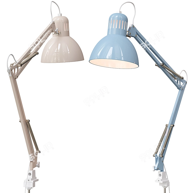 Tertial Blue-Beige Desk Lamp 3D model image 2