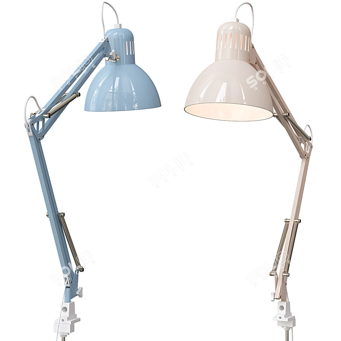 Tertial Blue-Beige Desk Lamp 3D model image 3