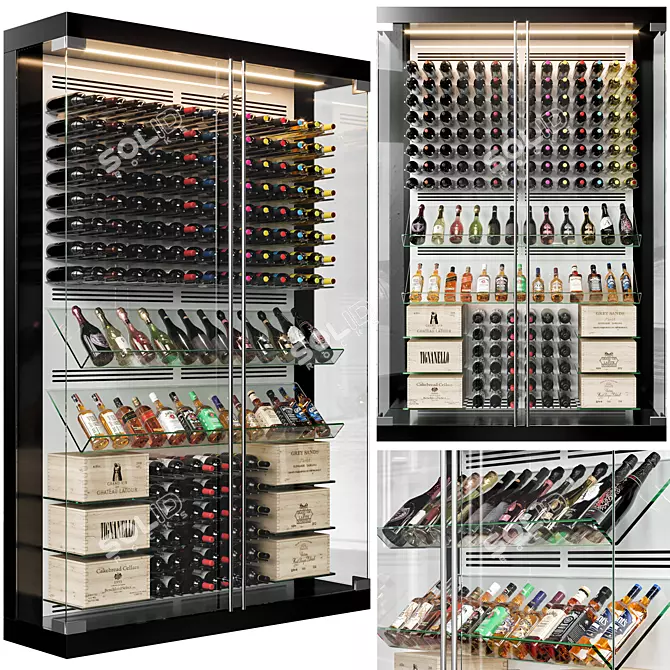 Elegant Wine Cellar Storage Solution 3D model image 1