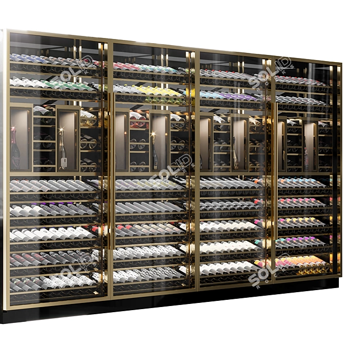Elegant Wine Cellar Cabinet 3D model image 2