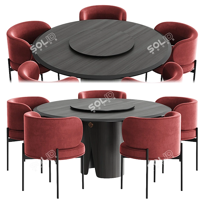 Elegant Gallotti & Radice Dining Set 3D model image 1