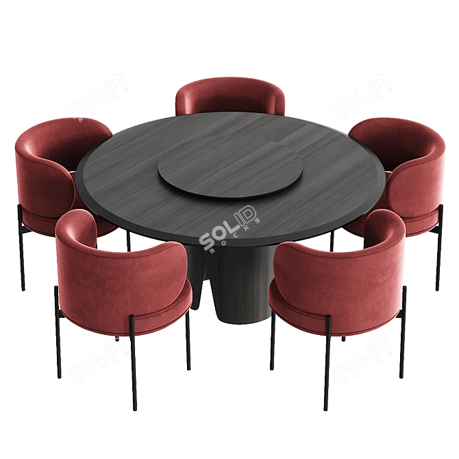 Elegant Gallotti & Radice Dining Set 3D model image 2