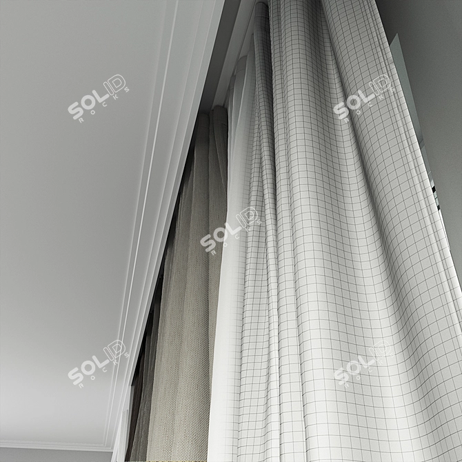 Maharam Mode Curtain: Seamless Fabric, 42 Colors 3D model image 5