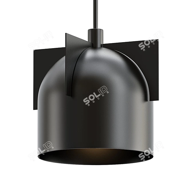 Modern Minimalist Pendant Light: Akola Black 3D model image 1