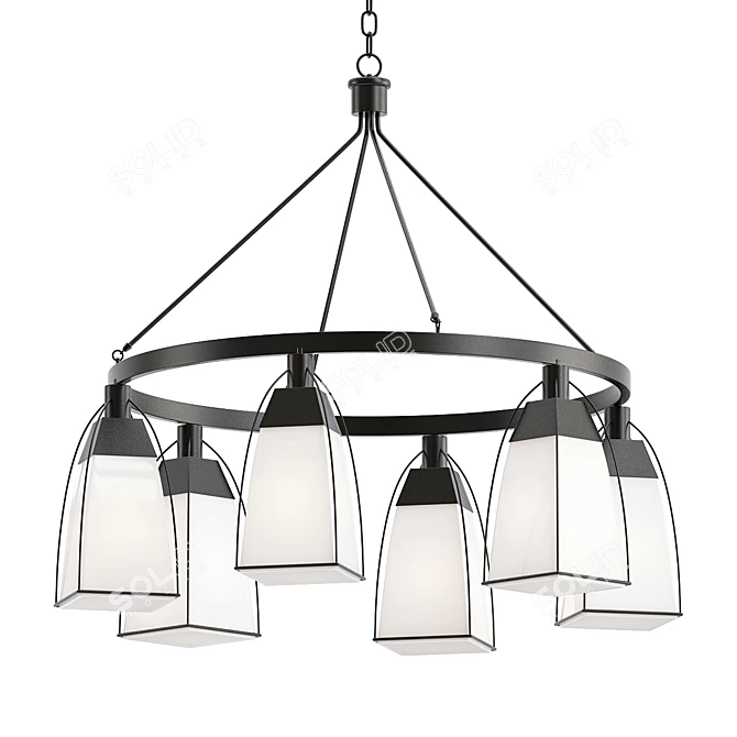 Channing 6 Light Chandelier 3D model image 1