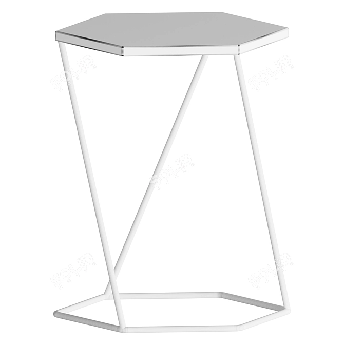 Hexagonal Metal Side Table | Black Coffee Table 3D model image 2