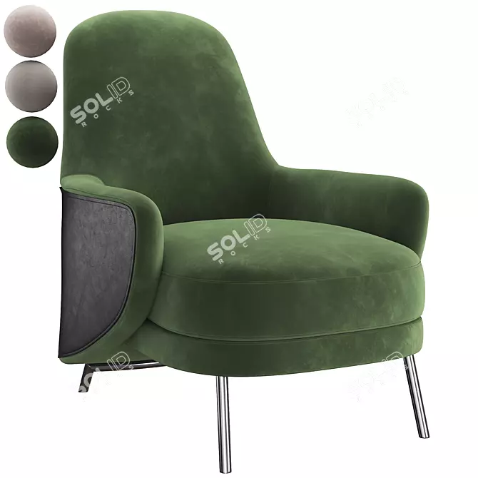 Modern Comfort Angie Armchair 3D model image 2