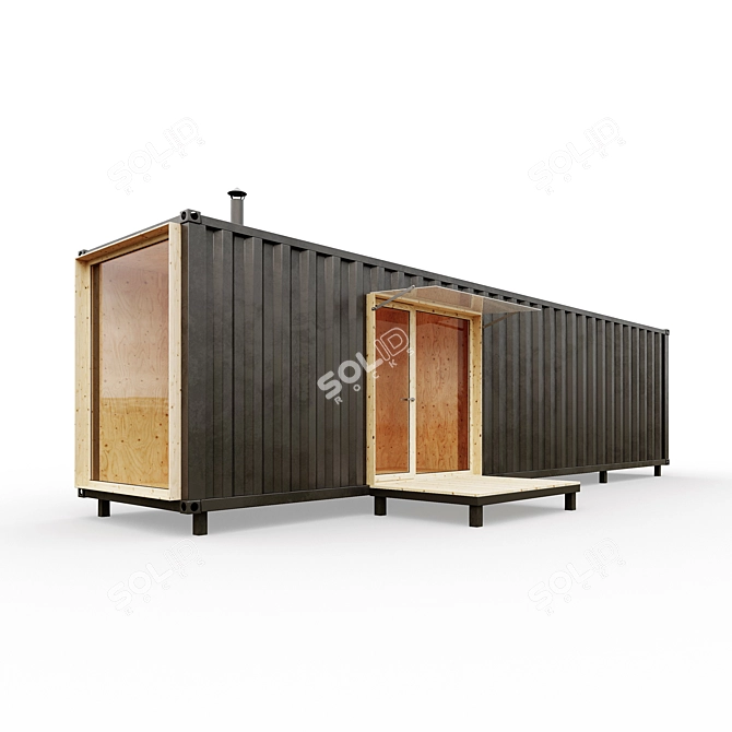 Container Living: Modern Modular Home 3D model image 2