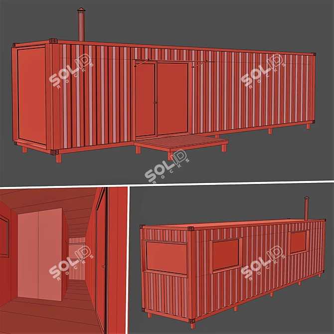 Container Living: Modern Modular Home 3D model image 4