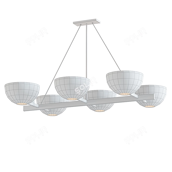 Sleek Rectangular Jackson Chandelier 3D model image 2