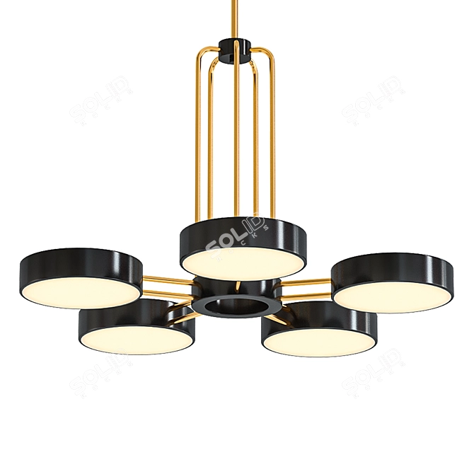 Elegant Five-Light Abbott Chandelier 3D model image 1