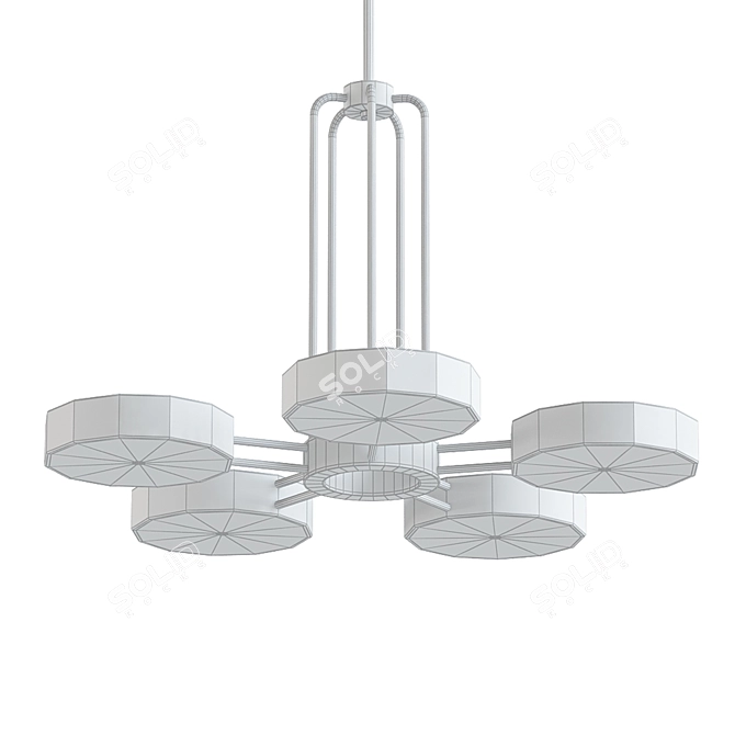 Elegant Five-Light Abbott Chandelier 3D model image 2