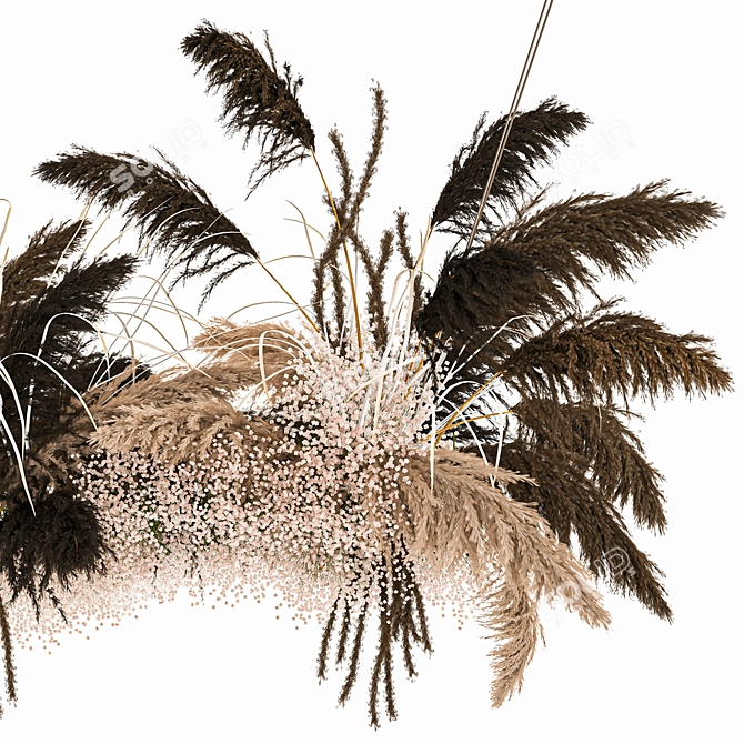 Reed Bouquet: Dry Florals for Stylish Decor 3D model image 3