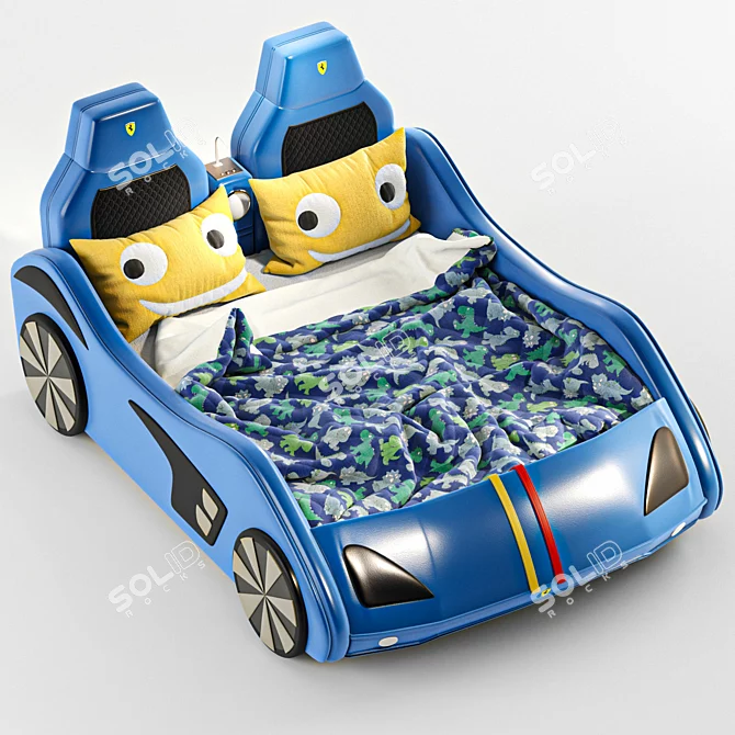 Ferrari Car Bed: Low Poly Storage 3D model image 2