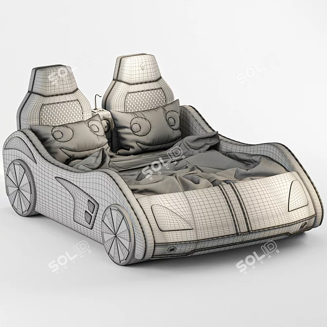 Ferrari Car Bed: Low Poly Storage 3D model image 4