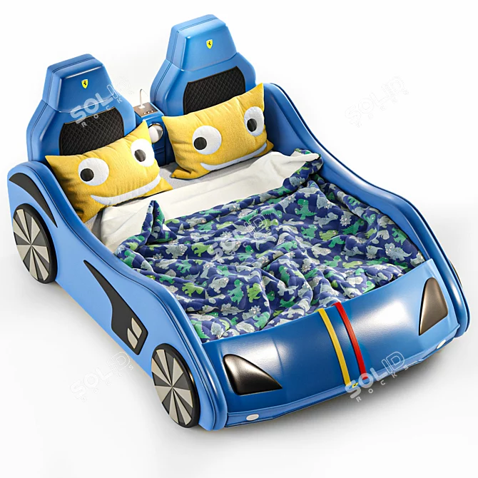 Ferrari Car Bed: Low Poly Storage 3D model image 6