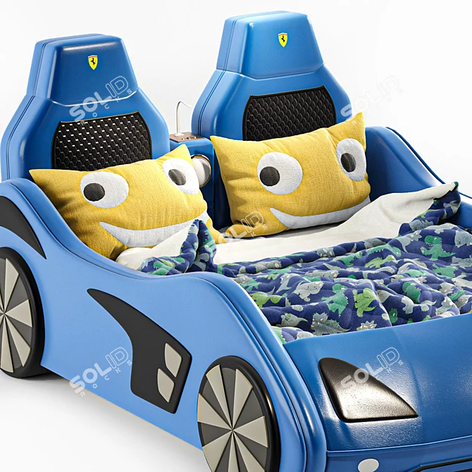 Ferrari Car Bed: Low Poly Storage 3D model image 7