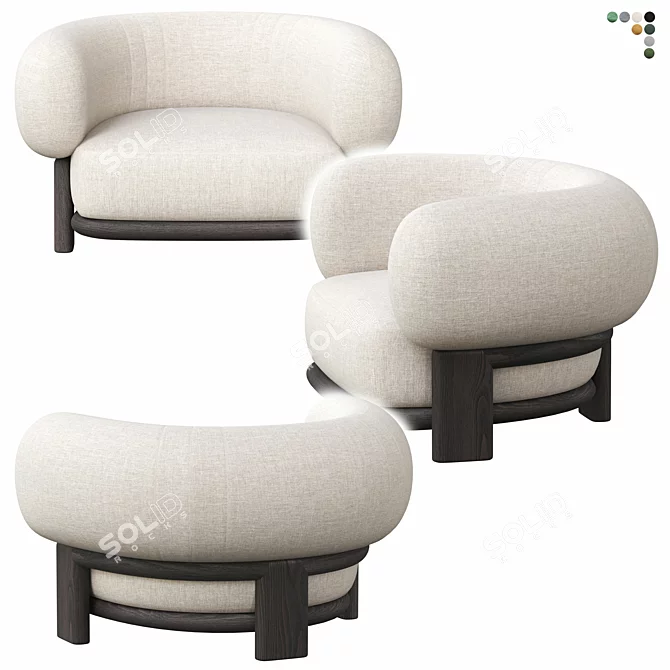 Sleek Bol Armchair: Contemporary Comfort 3D model image 2