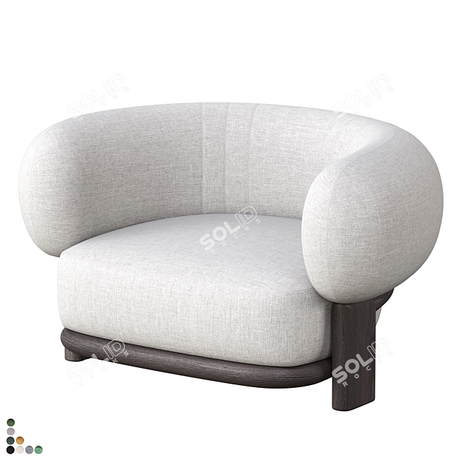 Sleek Bol Armchair: Contemporary Comfort 3D model image 3