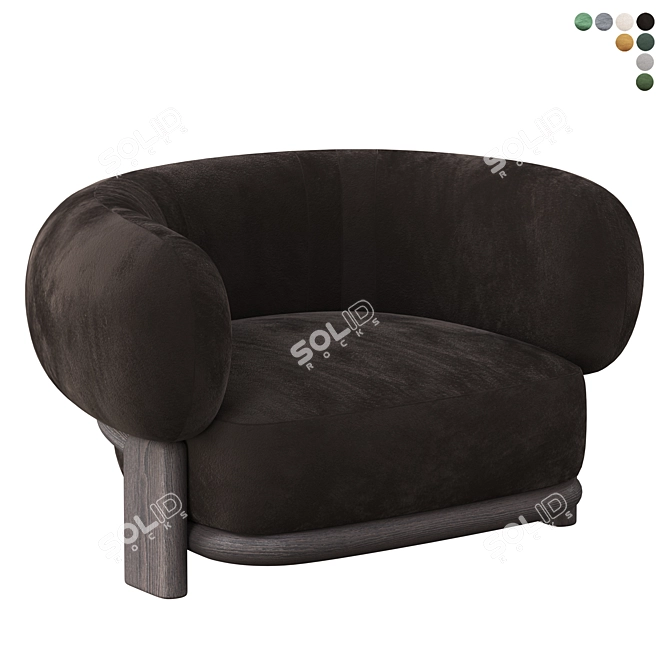 Sleek Bol Armchair: Contemporary Comfort 3D model image 4