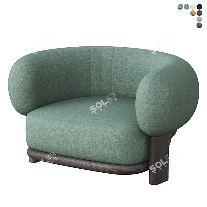 Sleek Bol Armchair: Contemporary Comfort 3D model image 5