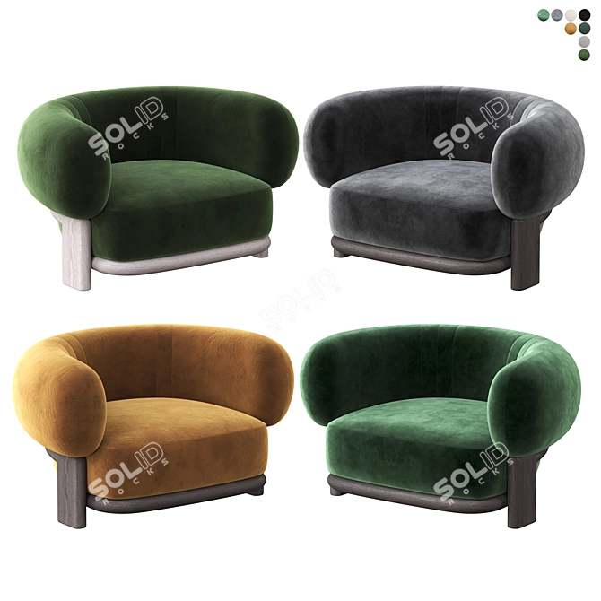 Sleek Bol Armchair: Contemporary Comfort 3D model image 6