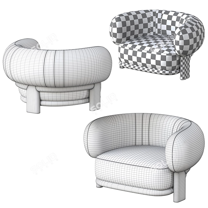 Sleek Bol Armchair: Contemporary Comfort 3D model image 7