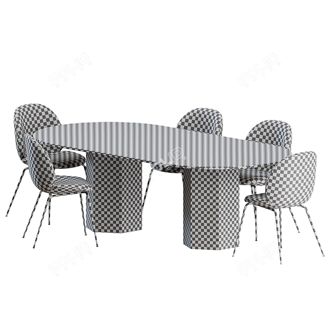 Gubi Beetle Chair Dining Set 3D model image 3