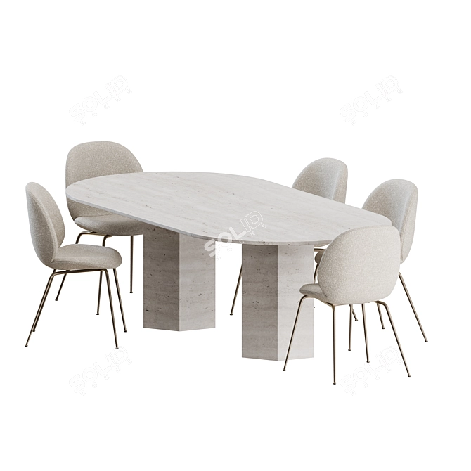 Gubi Beetle Chair Dining Set 3D model image 4