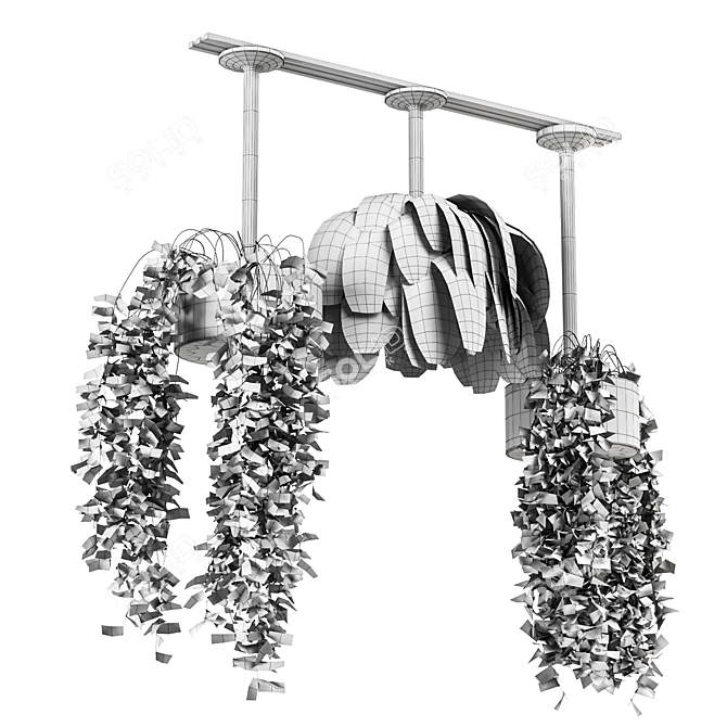 Metal Box Hanging Plants Set 3D model image 5