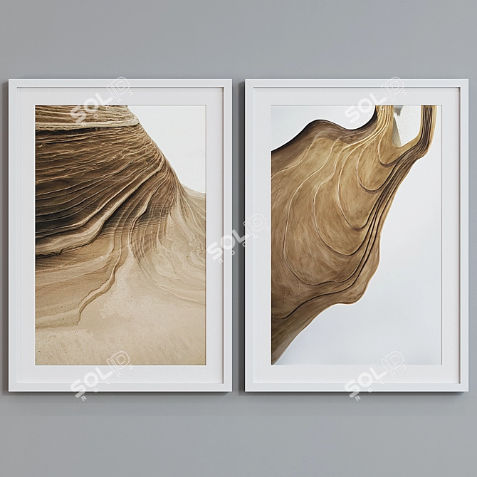 Abstract Dune Picture Frame Set 3D model image 4