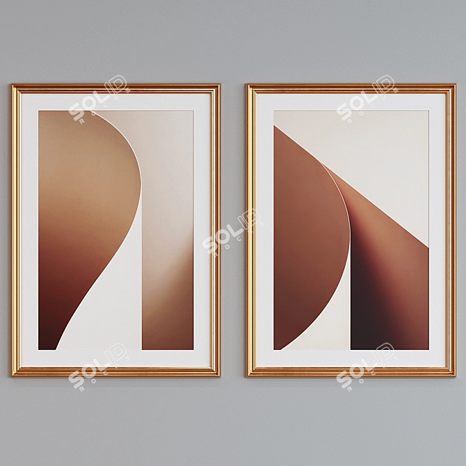 Modern Frame Set: Abstract Line Designs 3D model image 3