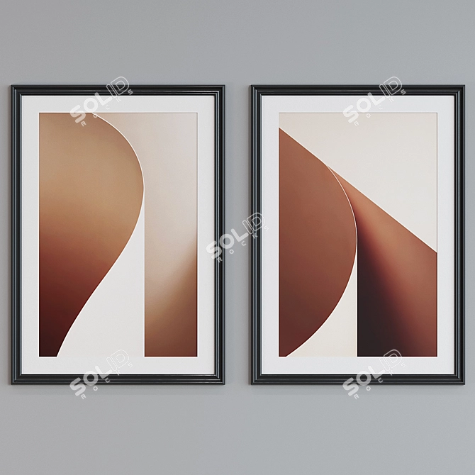 Modern Frame Set: Abstract Line Designs 3D model image 5