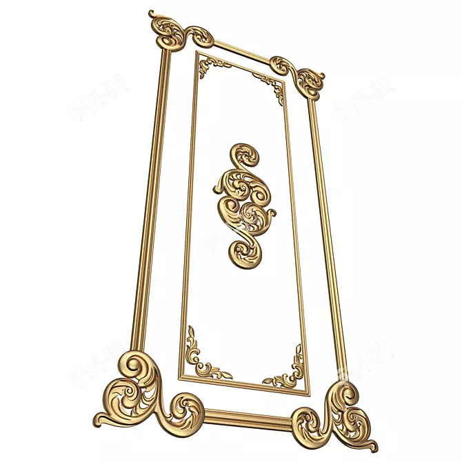 Elegant Carved Decoration Panel 3D model image 2