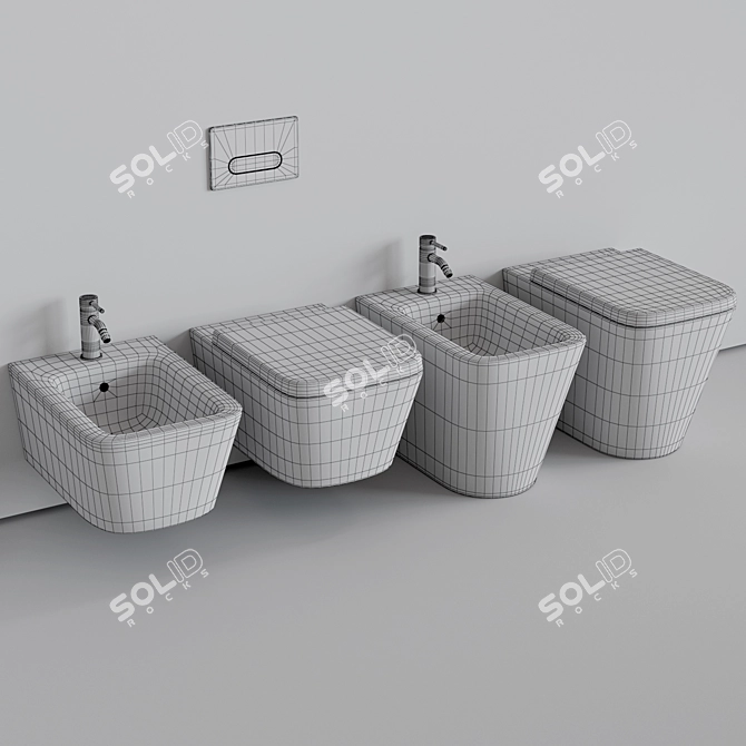 Ideal Standard Blend Cube WC & Bidet Set 3D model image 11