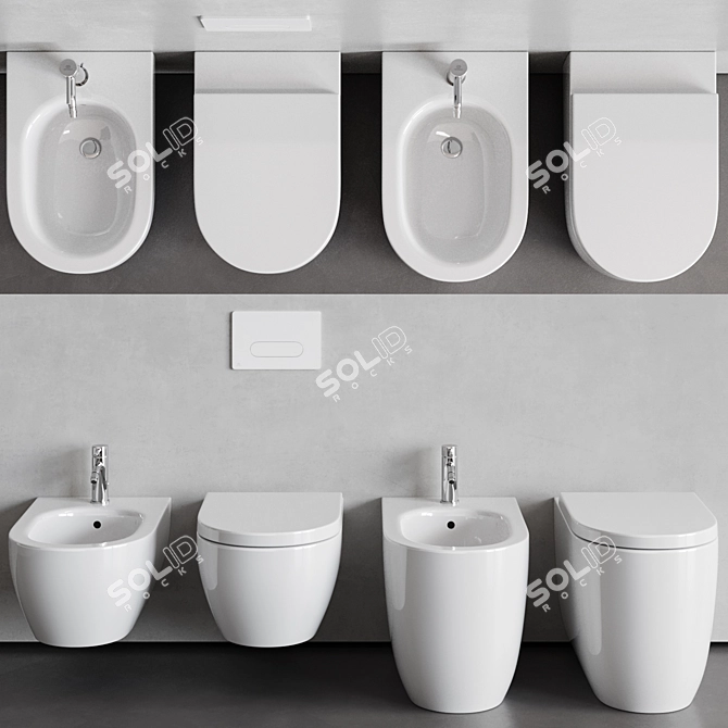 Ideal Standard Blend Curve WC & Bidet Set 3D model image 3