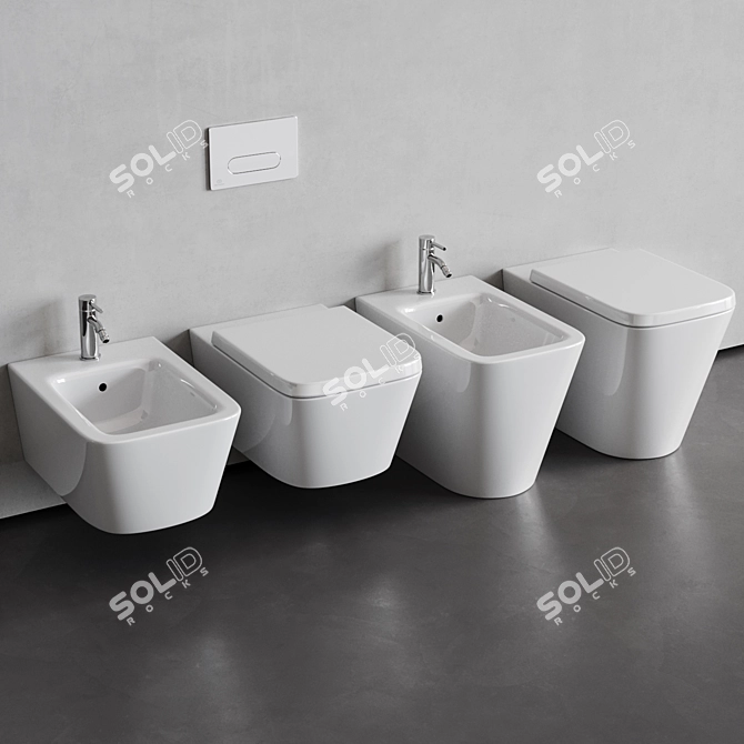 Ideal Standard Blend Curve WC & Bidet Set 3D model image 7