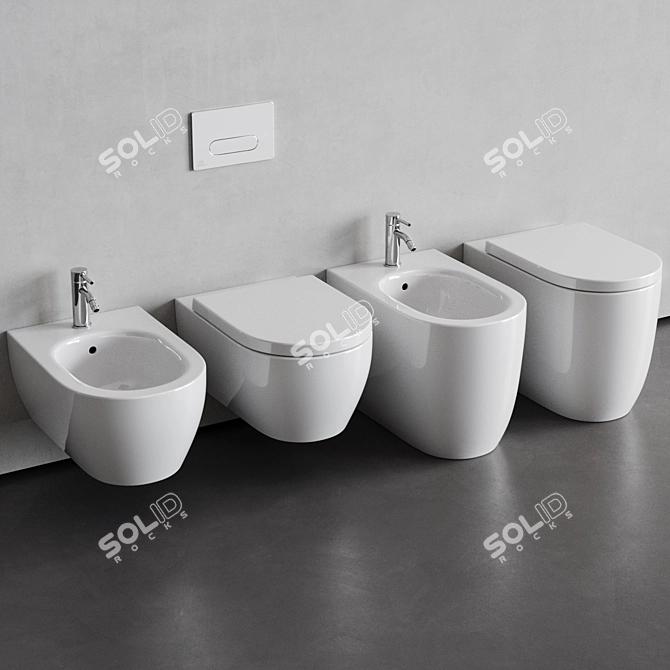 Ideal Standard Blend Curve WC & Bidet Set 3D model image 8