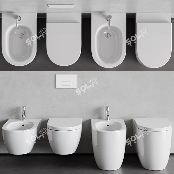 Ideal Standard Blend Curve WC & Bidet Set 3D model image 9