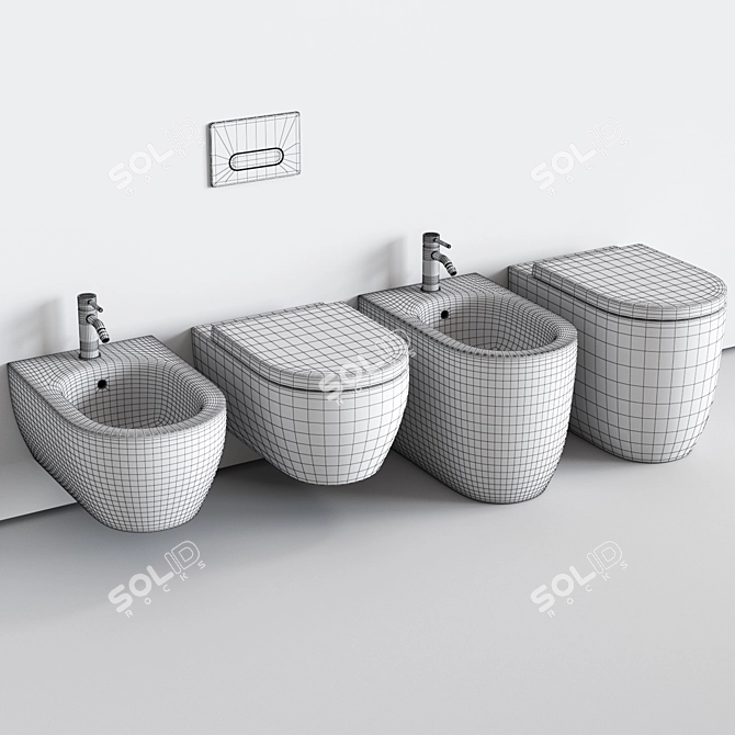 Ideal Standard Blend Curve WC & Bidet Set 3D model image 12