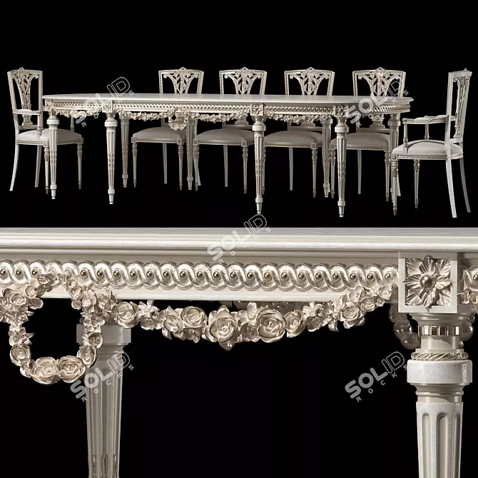 Daphne Table & Chair Set 3D model image 1