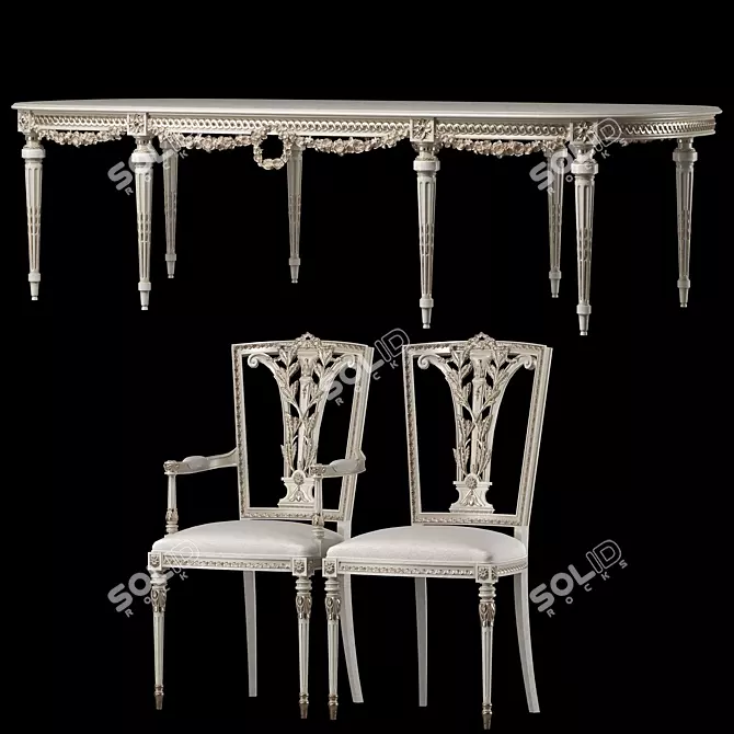 Daphne Table & Chair Set 3D model image 2