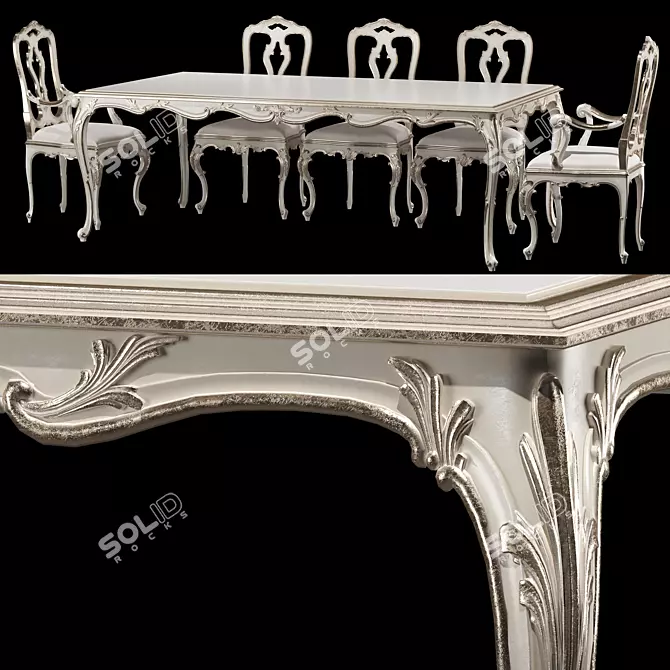 Elegant Roberto Giovannini Dining Set 3D model image 1