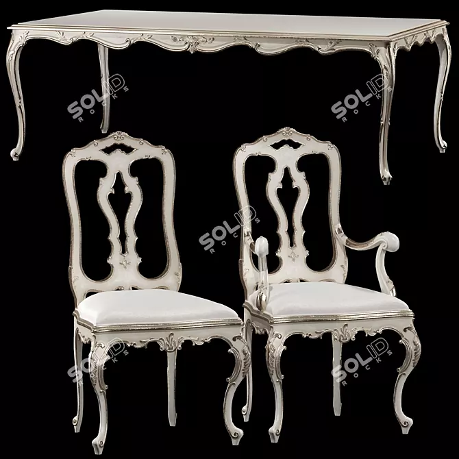 Elegant Roberto Giovannini Dining Set 3D model image 2