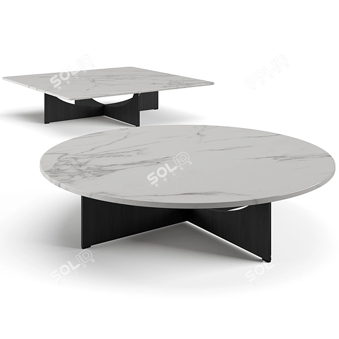 Elegant Minotti Lido Coffee Set 3D model image 5